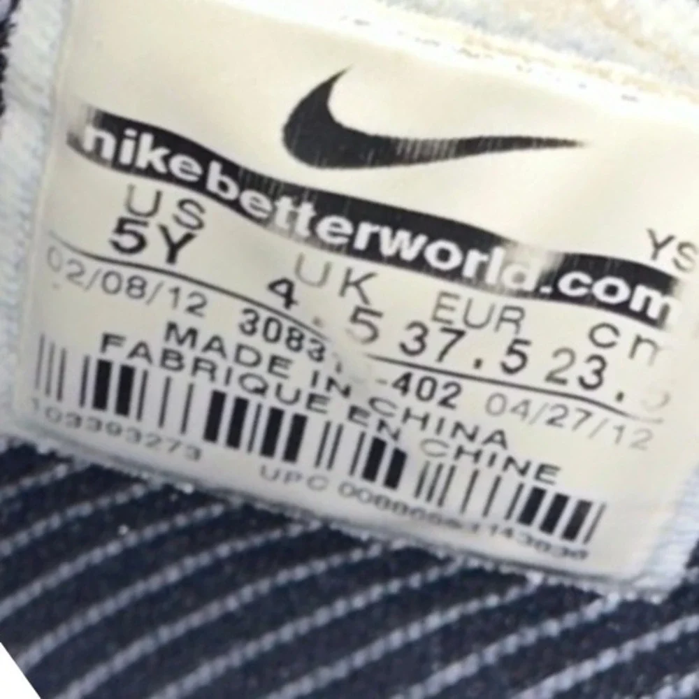 Nike Dunk High Youth Sneakers Navy Gold Red Laces‎ Size 5Y
